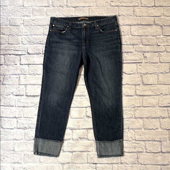 Joe’s Jeans The Smith Mid Rise Straight Ankle Cuffed Denim Blue Jeans Size 32 - Picture 1 of 15